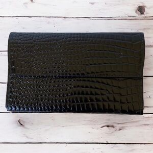 Buffalo Calf animal print alligator vintage flap wallet change purse